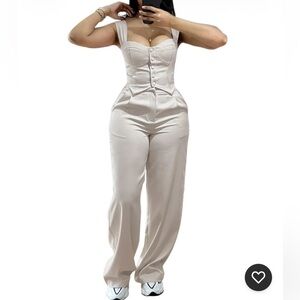 Chic beige  Two-Piece Set